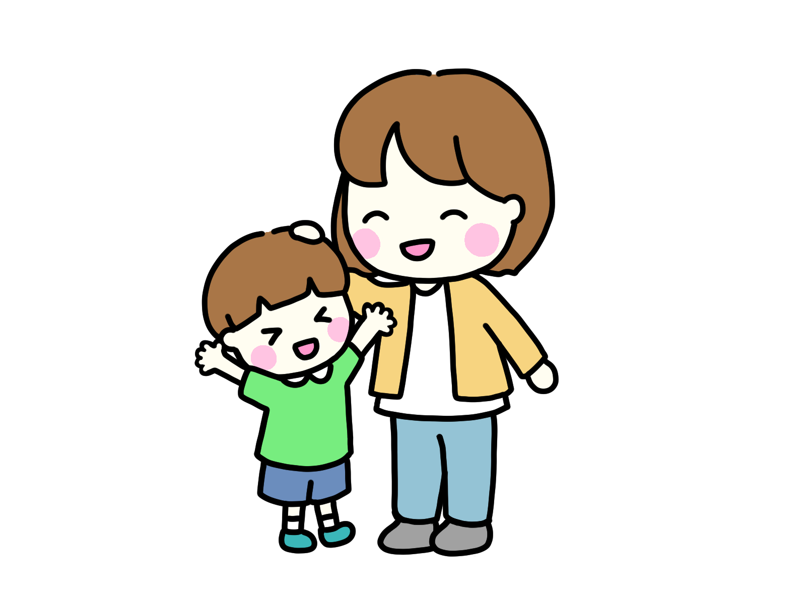 子どもを褒める様子