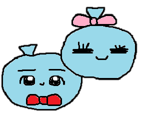 環境課オリジナルキャラクターの水色のごみ袋のキャラクターの「えごろう・えごみん」のイラスト