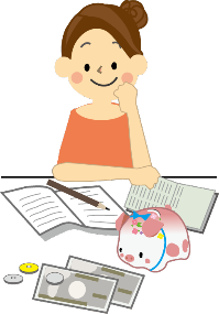 考える女性イラスト