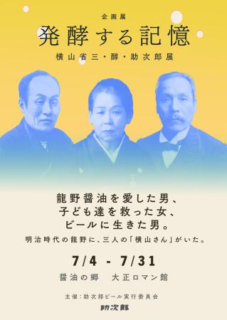 発酵する記憶ー横山省三・醇・助次郎展ー 3人の横山さんの顔写真