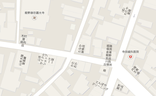 いろんな専門店が書いてあるイラストの地図