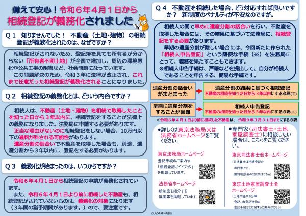 相続登記周知チラシ