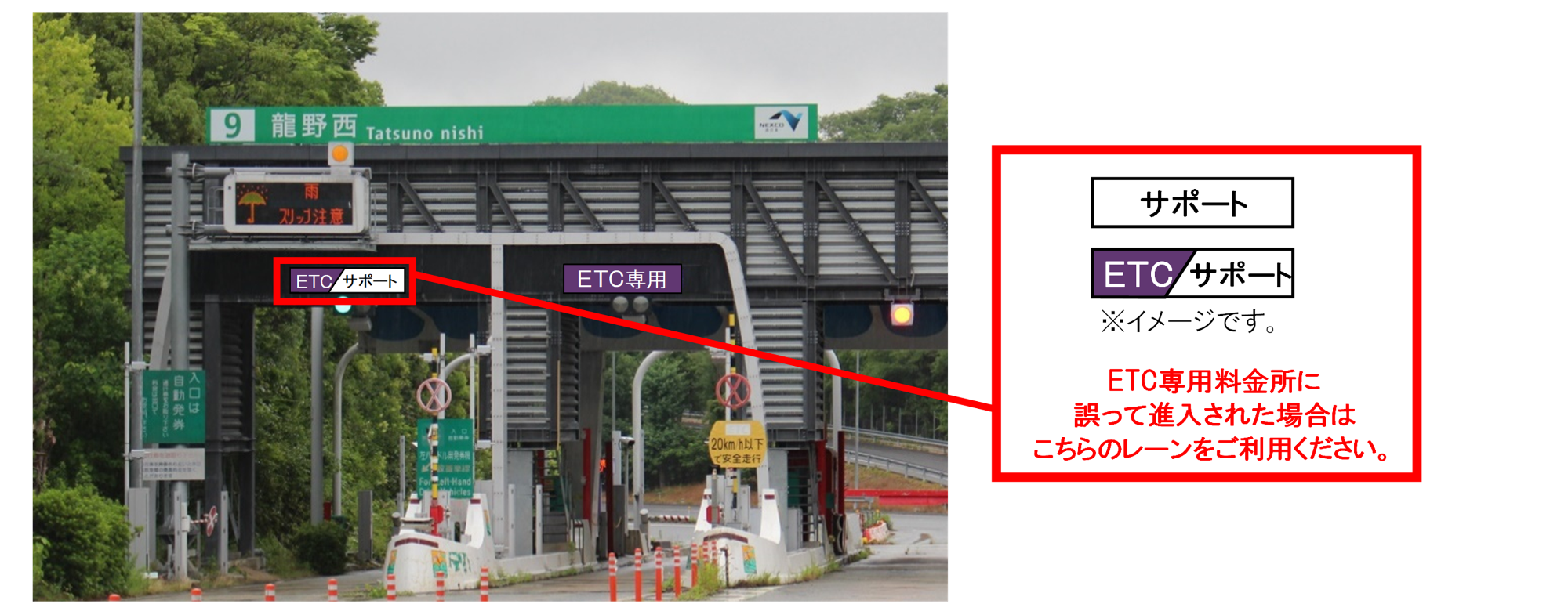 ETC専用料金所 画像（龍野西インターチェンジ）