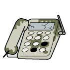 壊れた固定電話のイラスト