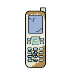 壊れた携帯電話のイラスト