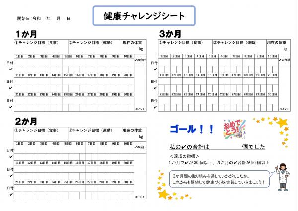 チャレンジシート（裏）