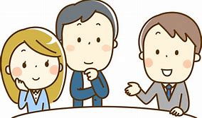 相談員の方に相談しているイラスト