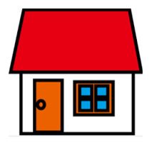 赤い屋根の家のイラスト