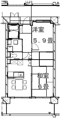 日山住宅新2棟 2DK-A 平面図