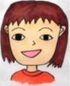 オレンジ色の服を着た、ふうかちゃんの似顔絵イラスト