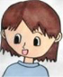 水色の服を着た、さいかちゃんの似顔絵イラスト