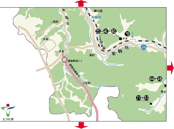 たつの市にある一部地域の地図A2