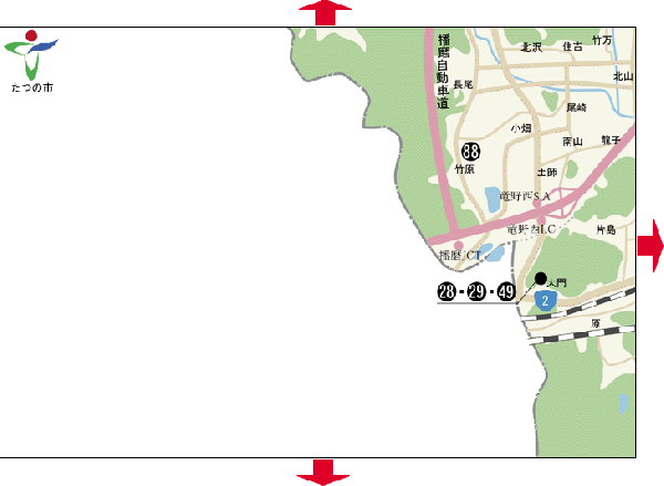 たつの市にある一部地域の地図A4