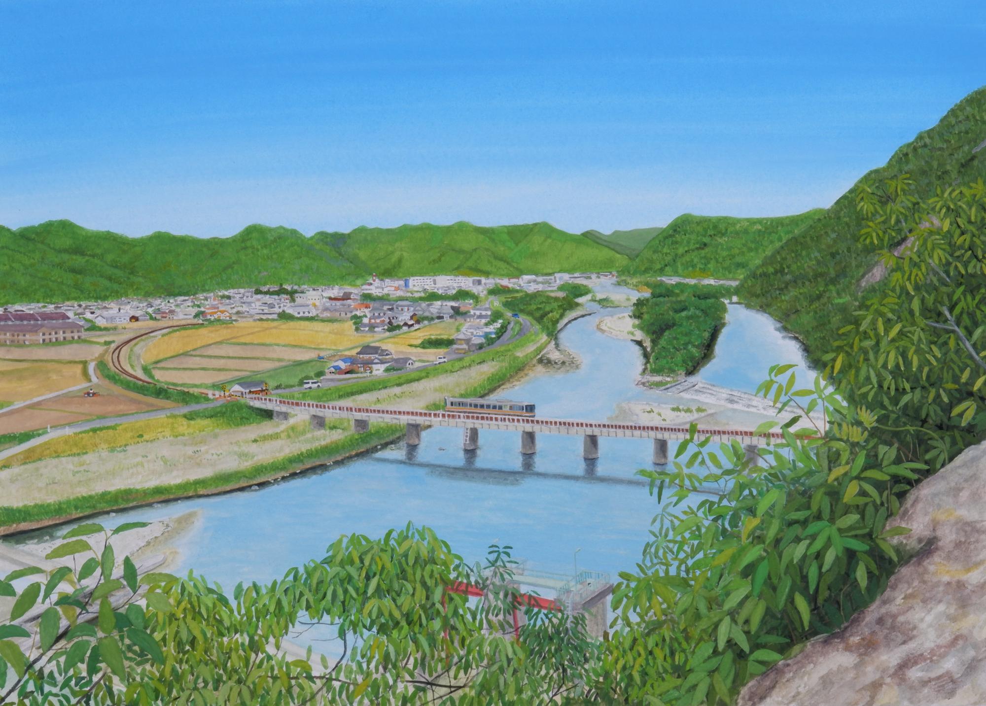 觜崎磨崖仏の岩山からの風景